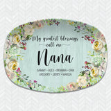 My Favorite People Floral Personalized Platter | My Greatest Blessings | Mother's Day, Grandparent, Mom, Teacher, Coach, Aunt