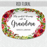My Favorite People Floral Personalized Platter | My Greatest Blessings | Mother's Day, Grandparent, Mom, Teacher, Coach, Aunt