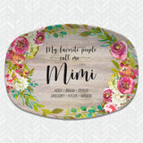 My Favorite People Floral Personalized Platter | My Greatest Blessings | Mother's Day, Grandparent, Mom, Teacher, Coach, Aunt