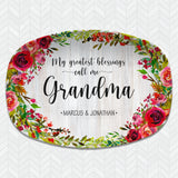 My Favorite People Floral Personalized Platter | My Greatest Blessings | Mother's Day, Grandparent, Mom, Teacher, Coach, Aunt