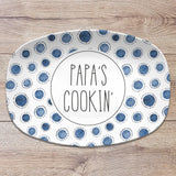 Blue & White Patterned Personalized Custom Platter