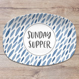 Blue & White Patterned Personalized Custom Platter