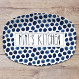 Blue & White Patterned Personalized Custom Platter