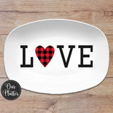 Love Heart Design Personalized Platter