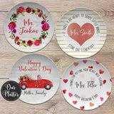 Teacher Valentine Personalized Plates