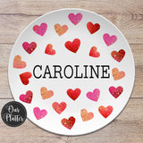 Valentine Hearts Personalized Plate
