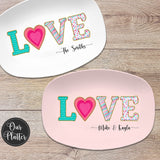 Love Heart Valentine Personalized Platter