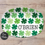 St. Patrick's Day Clover Shamrock Personalized Plate