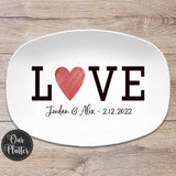 Love Heart Design Personalized Platter