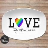 Love Heart Design Personalized Platter 