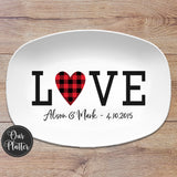 Love Heart Design Personalized Platter 