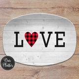 Love Heart Design Personalized Platter 
