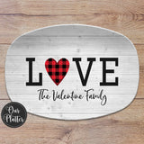 Love Heart Design Personalized Platter 