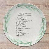 Handwritten Recipe Personalized Platter, Green Wreath Design, Transfer Recipe Gift, Handwriting Keepsake Plate, Family Recipe Heirloom Dish