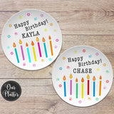 Happy Birthday Candles Personalized Plate, Birthday 10" Plate, First Birthday Girl Boy, Party Plate, Kids Plastic Plate