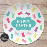 Easter Plates, Bunny Peeps Personalized Plates, Plates for Kids, Easter Gift for Girls, Easter Gift for Boys, Personalized Easter Gift