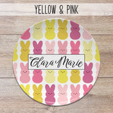 Easter Plates, Bunny Peeps Personalized Plates, Happy Easter Gift, Easter for Girls, Easter for Boys, Rabbit Basket Gift
