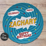 Superhero Birthday Personalized Plate, Happy Birthday 10" Plate, Super Girl Power Plate, Party Plate, Kids Plastic Plate, Teen Birthday,