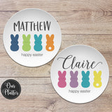 Easter Plate, Bunny Peeps Personalized Plates, Plates for Kids, Easter Gift for Girls, Easter Gift for Boys, Personalized Easter Gift