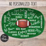 Football Text Personalized Platter, Tailgate, Game Day, Super Bowl Party Serving Tray, Gift for Him Football Fan