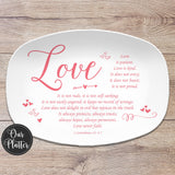 Love Corinthians Personalized Platter, Corinthians Verse 13:4-7 Scripture Platter, Wedding Shower Anniversary Gift, Bible Verse Custom Gift