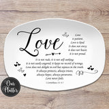 Love Corinthians Personalized Platter, Corinthians Verse 13:4-7 Scripture Platter, Wedding Shower Anniversary Gift, Bible Verse Custom Gift
