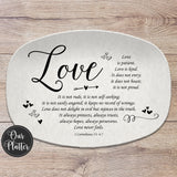 Love Corinthians Personalized Platter, Corinthians Verse 13:4-7 Scripture Platter, Wedding Shower Anniversary Gift, Bible Verse Custom Gift