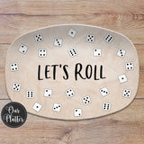 Bunco Night, Dice Game Night Custom Personalized Platter, Let's Roll, Serving Tray, Bunko Game