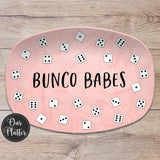 Bunco Night, Dice Game Night Custom Personalized Platter, Let's Roll, Serving Tray, Bunko Game