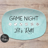 Bunco Game Night Personalized Platter, Dice, Let's Roll, Custom Serving Tray, Bunko Game, Family Game