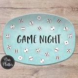 Bunco Night, Dice Game Night Custom Personalized Platter, Let's Roll, Serving Tray, Bunko Game