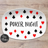 Family Game Night Personalized Platter, Poker Night, Card Games, Card Suits, Custom Serving Tray