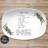 Christmas Handwritten Recipe Personalized Platter 