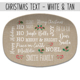 Christmas Text Personalized Platter, Custom Family Platter, Hostess Gift for Holidays, Winter Text Collage