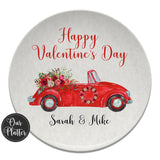 Red Vintage Car Valentine Personalized Plate