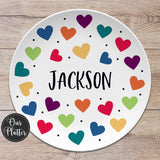 Custom Hearts Personalized Plate