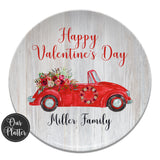 Red Vintage Car Valentine Personalized Plate