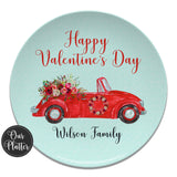 Red Vintage Car Valentine Personalized Plate