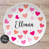 Custom Hearts Personalized Plate