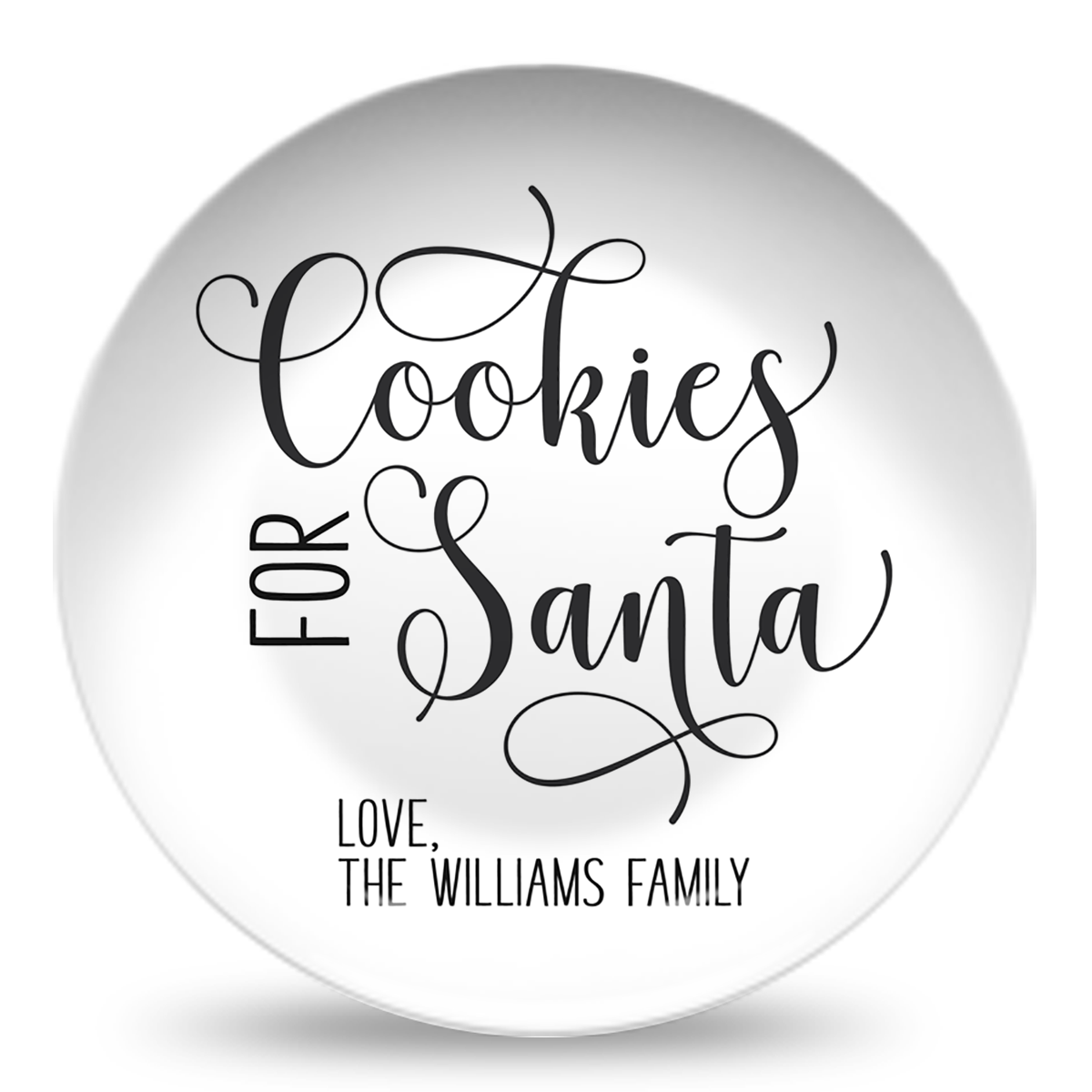 Santa cookie shop plates personalized