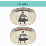 Vintage Parchment Grilling Meat Plate