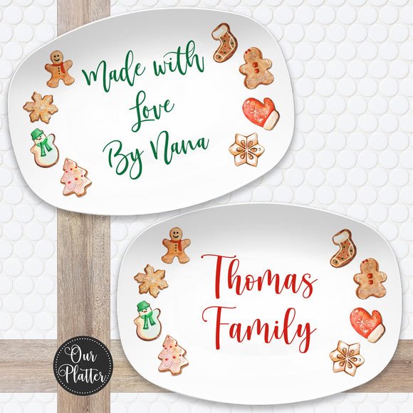 Christmas Cookie Platter  Made with Love • Custom Personalized Holiday Platter