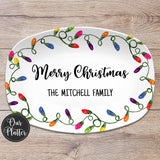 Christmas Lights Holiday Personalized Platter