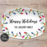 Christmas Lights Holiday Personalized Platter