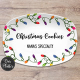 Christmas Lights Holiday Personalized Platter