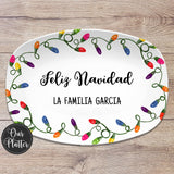 Christmas Lights Holiday Personalized Platter