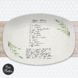 Handwritten Recipe Platter | Transfer from Photo