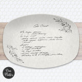 Handwritten Recipe Platter | Transfer from Photo