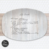 Handwritten Recipe Platter | Transfer from Photo