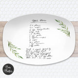 Handwritten Recipe Platter | Transfer from Photo